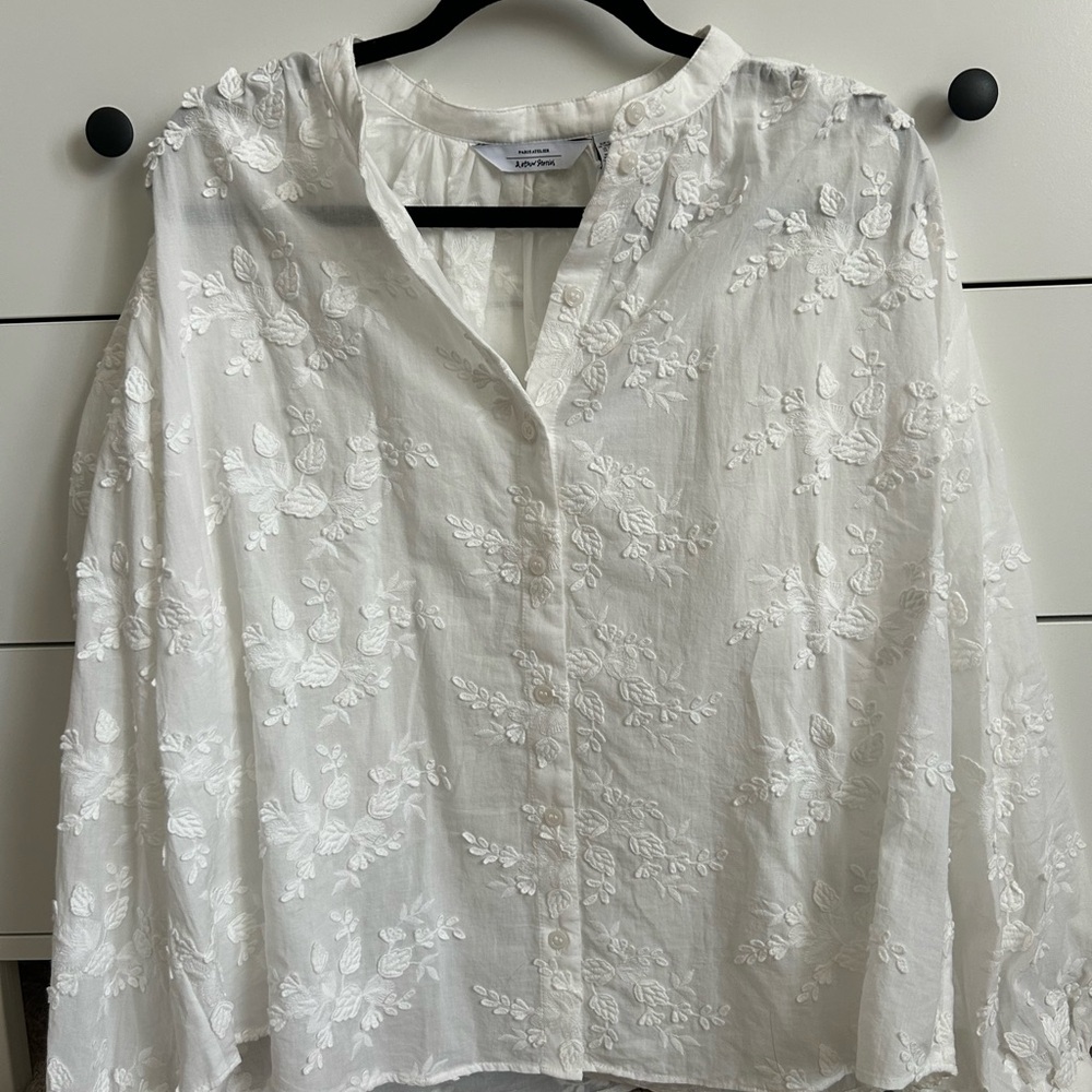 & Other Stories Cream Floral Blouse